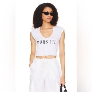 Boys Lie Rebel Tank in White